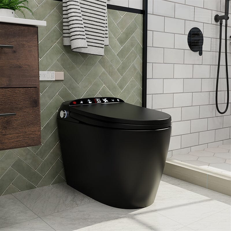 One-Piece Elongated Floor Smart Toilet with Remote Control and Automatic Cover