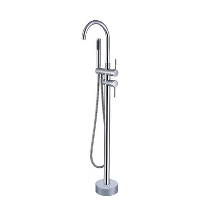 37'' Silver Retro Independent Freestanding Tub Filler Faucet