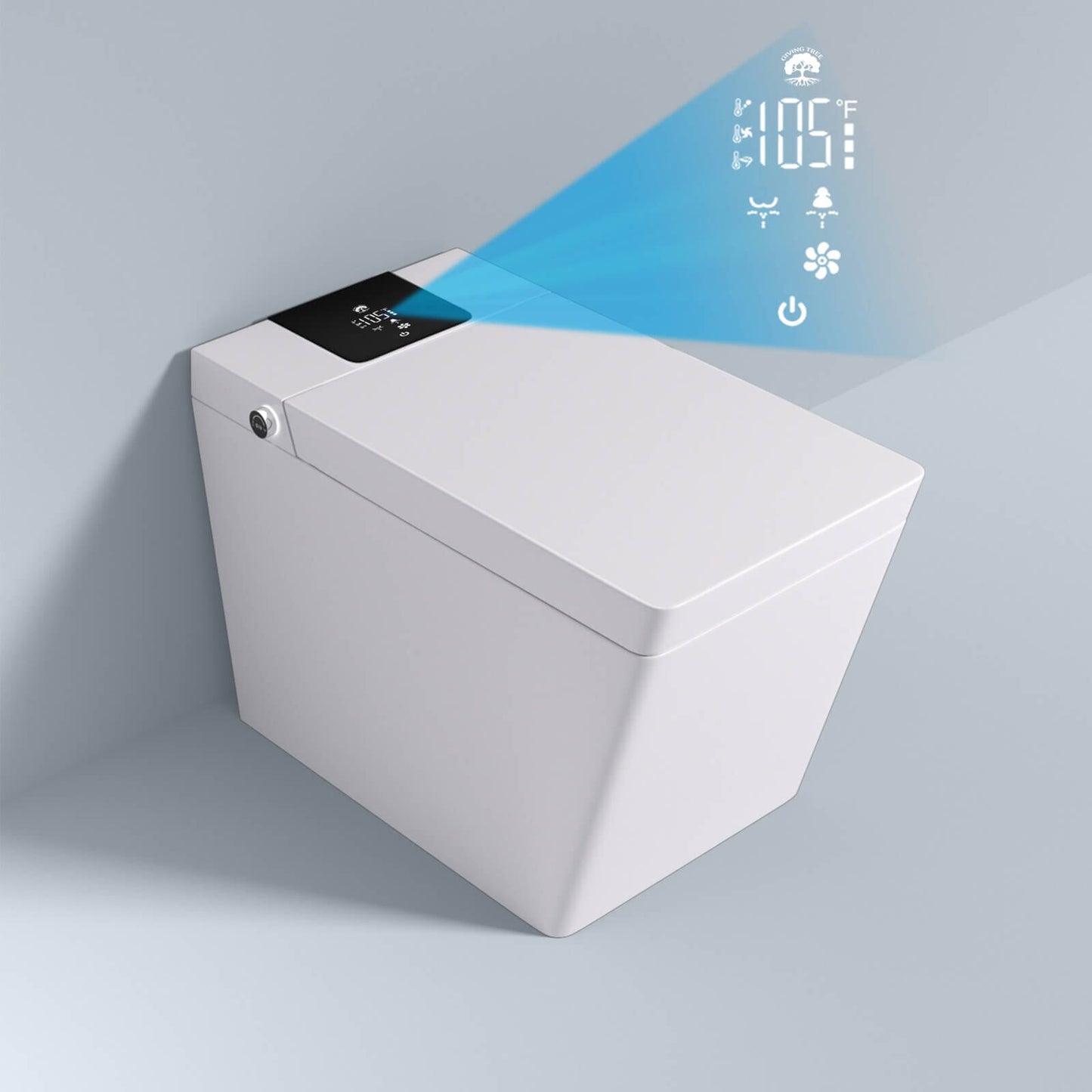 Smart Square One-Piece Floor Toilet with Remote Control and Automatic Cover