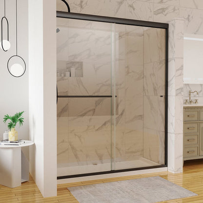 56-60"W x 72"H Shower Door Traditional Two-way Sliding with Handle