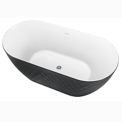 59'' Unique Design Oval Acrylic Bathtub Freestanding Soaking Tub