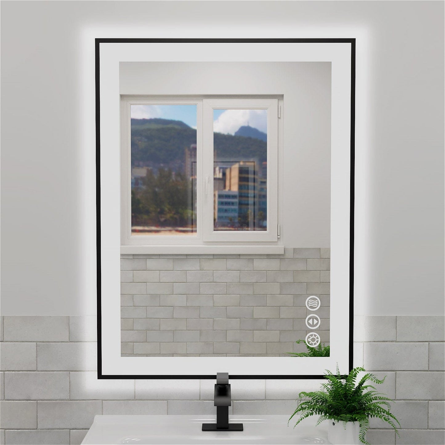 28"/32"/36"/40" LED Bathroom Mirror with Black Frame, Anti-Fog, Shatter-Proof, Memory, 3 Colors