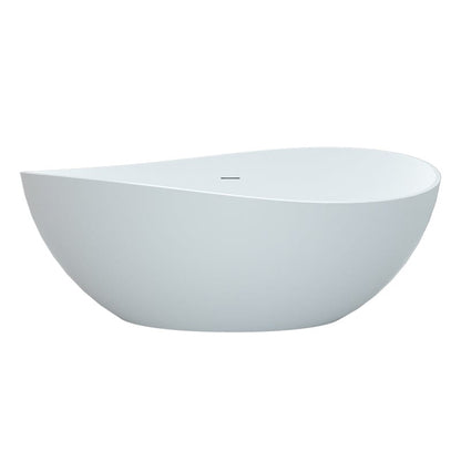 63'' Solid Surface Stone Resin Wave Shaped Freestanding Soaking Bathtub