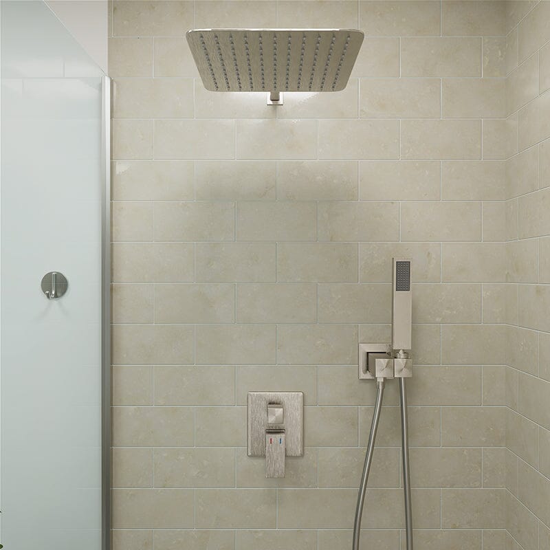 10" Wall Mount Square Shower Systems with Head Shower & Hand Shower Combo Set