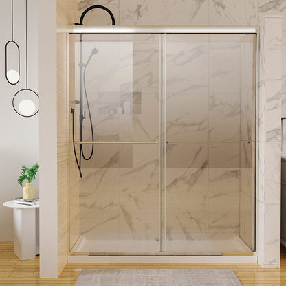 56-60"W x 72"H Shower Door Traditional Two-way Sliding with Handle