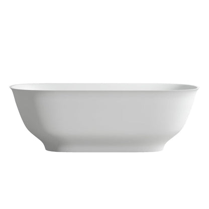 67'' Solid Surface Stone Resin Contemporary Design Freestanding Soaking Bathtub with Overflow