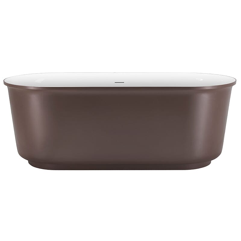 59' Oval Acrylic Bathtub Double Ended Freestanding Soaking Tub