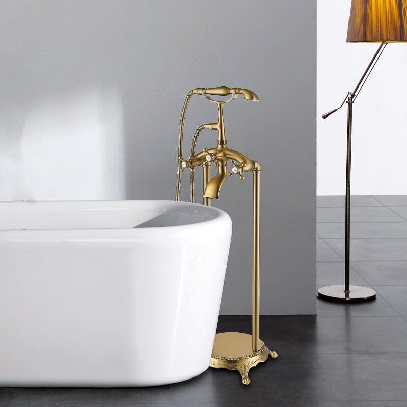 31'' Gold Retro Independent Freestanding Tub Filler Faucet