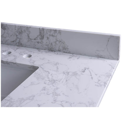 49" carrara white engineered stone vanity top backsplash