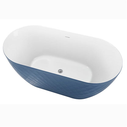 59'' Unique Design Oval Acrylic Bathtub Freestanding Soaking Tub