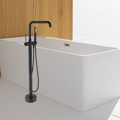 30'' Streamline Matte Black Independent Freestanding Tub Filler Faucet