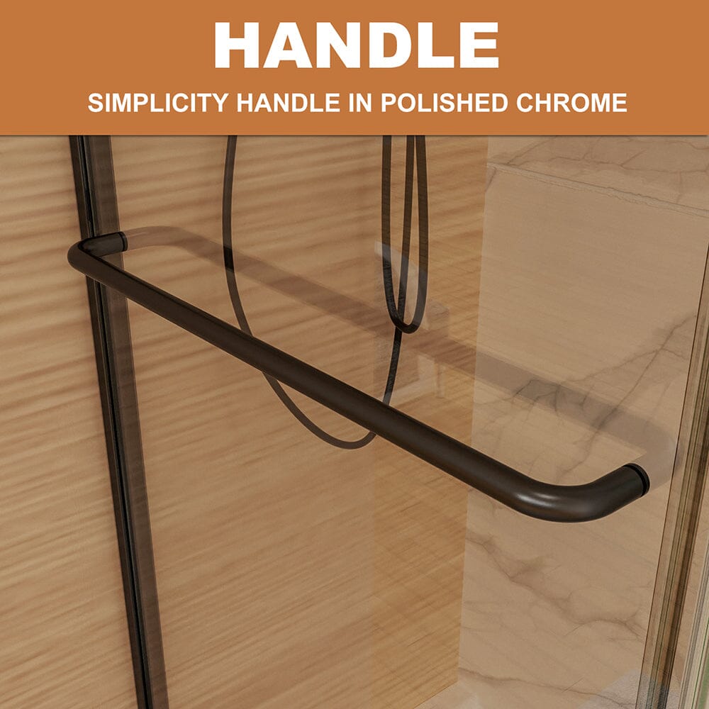 44-48"W x 72"H Shower Door Traditional Two-way Sliding with Handle