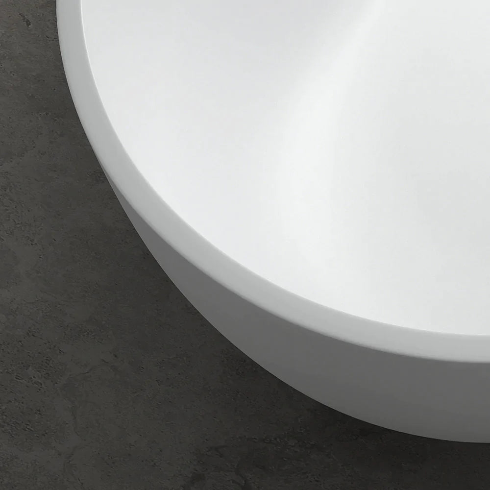 69'' Modern Bathtub Solid Surface Stone Resin Oval-shaped Freestanding Soaking Tub