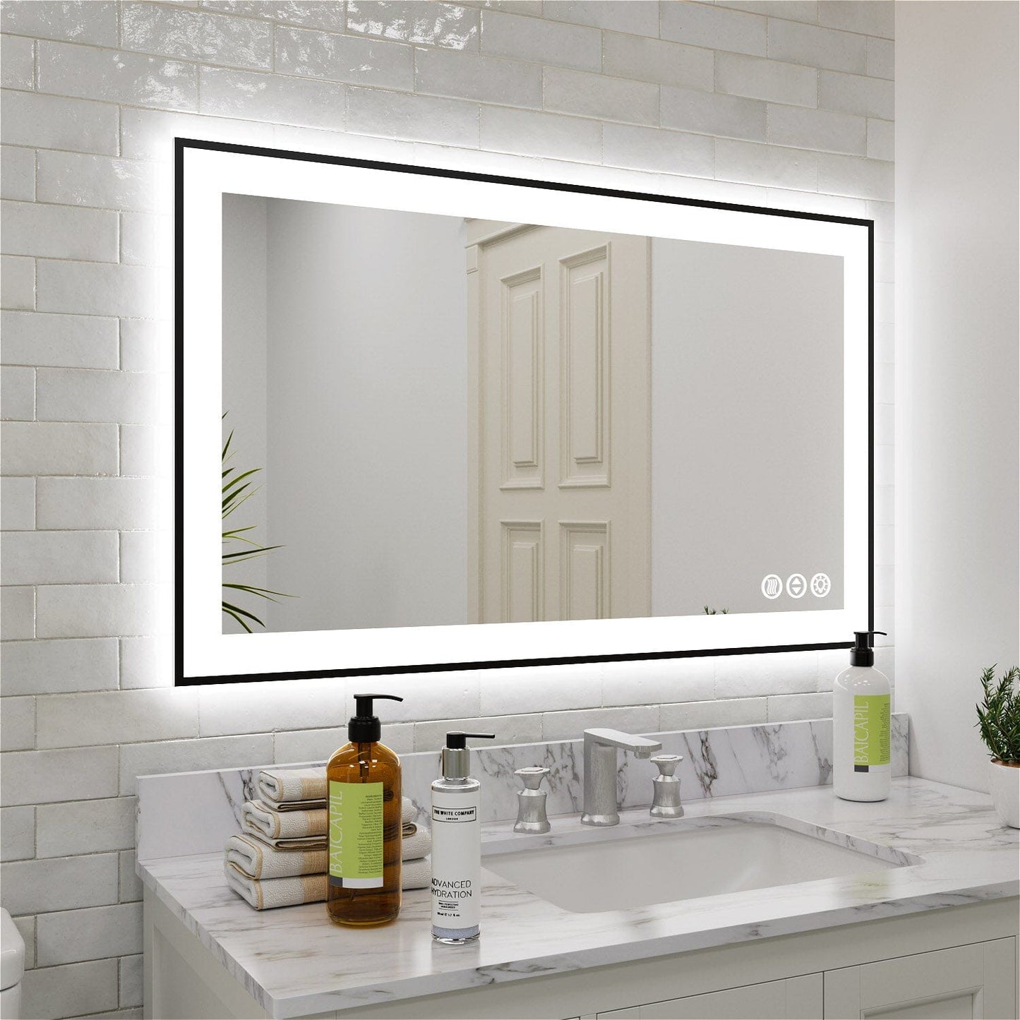 28"/32"/36"/40" LED Bathroom Mirror with Black Frame, Anti-Fog, Shatter-Proof, Memory, 3 Colors