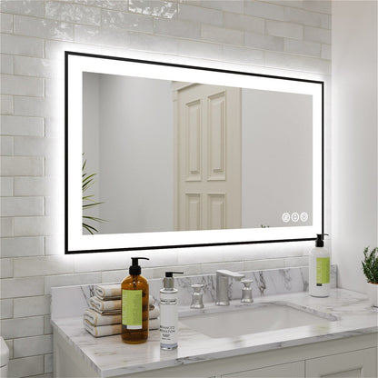 28"/32"/36"/40" LED Bathroom Mirror with Black Frame, Anti-Fog, Shatter-Proof, Memory, 3 Colors