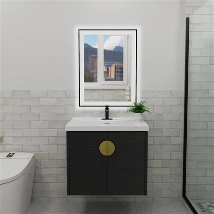 28"/32"/36"/40" LED Bathroom Mirror with Black Frame, Anti-Fog, Shatter-Proof, Memory, 3 Colors