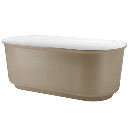 59' Oval Acrylic Bathtub Double Ended Freestanding Soaking Tub