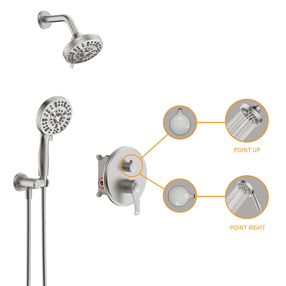 Wall Mounted 14 Spray High Pressure Shower Head and Hand Shower