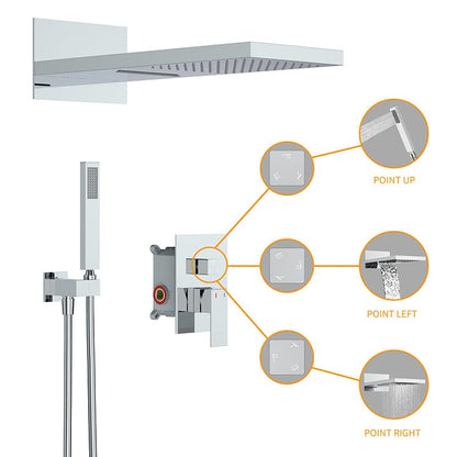 22'' Shower Set Dual Function Waterfall Rainfall Shower Head & Hand Shower