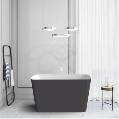 47'' Acrylic Small Freestanding Tub Modern Japanese Soaking Bathtub