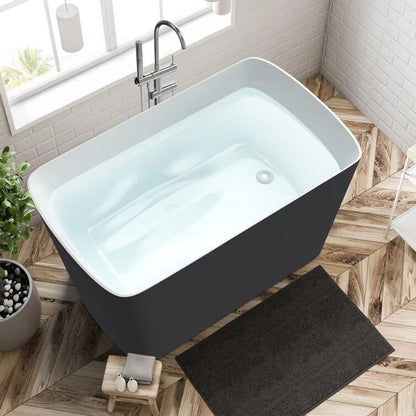 47'' Acrylic Small Freestanding Tub Modern Japanese Soaking Bathtub