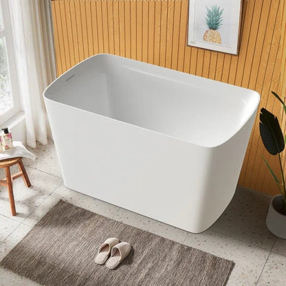 47'' Acrylic Small Freestanding Tub Modern Japanese Soaking Bathtub