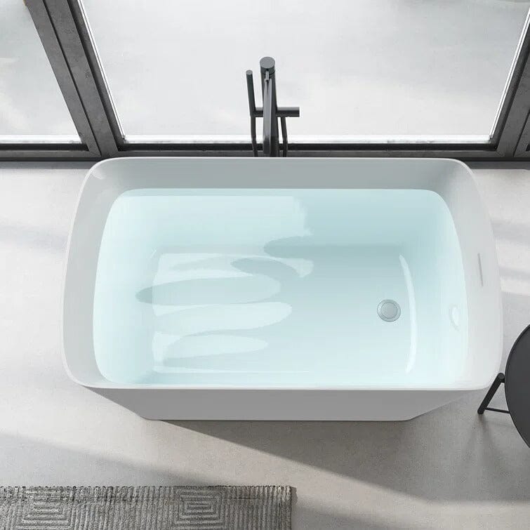 47'' Acrylic Small Freestanding Tub Modern Japanese Soaking Bathtub