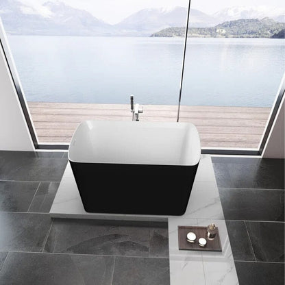 47'' Acrylic Small Freestanding Tub Modern Japanese Soaking Bathtub