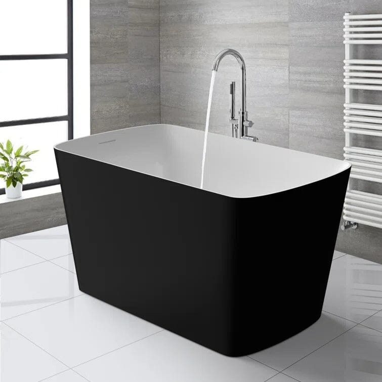 47'' Acrylic Small Freestanding Tub Modern Japanese Soaking Bathtub