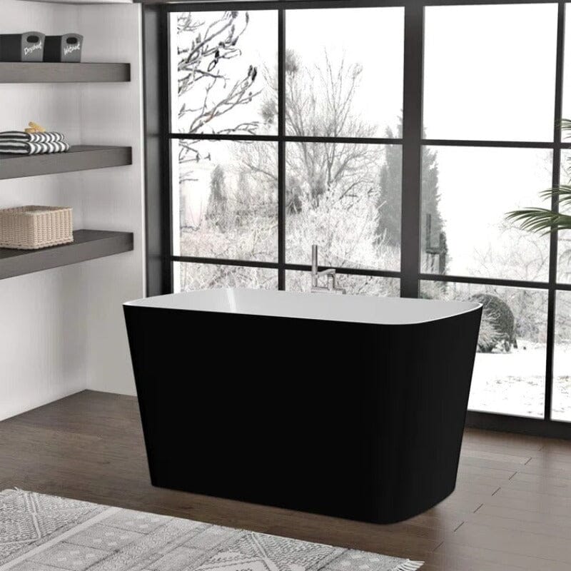 47'' Acrylic Small Freestanding Tub Modern Japanese Soaking Bathtub