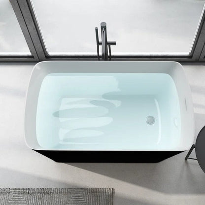 47'' Acrylic Small Freestanding Tub Modern Japanese Soaking Bathtub