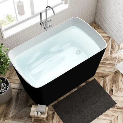 47'' Acrylic Small Freestanding Tub Modern Japanese Soaking Bathtub