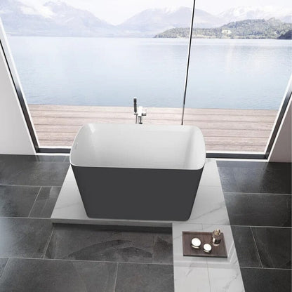 47'' Acrylic Small Freestanding Tub Modern Japanese Soaking Bathtub