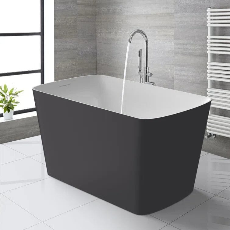 47'' Acrylic Small Freestanding Tub Modern Japanese Soaking Bathtub