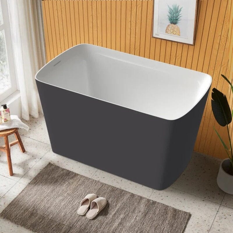 47'' Acrylic Small Freestanding Tub Modern Japanese Soaking Bathtub