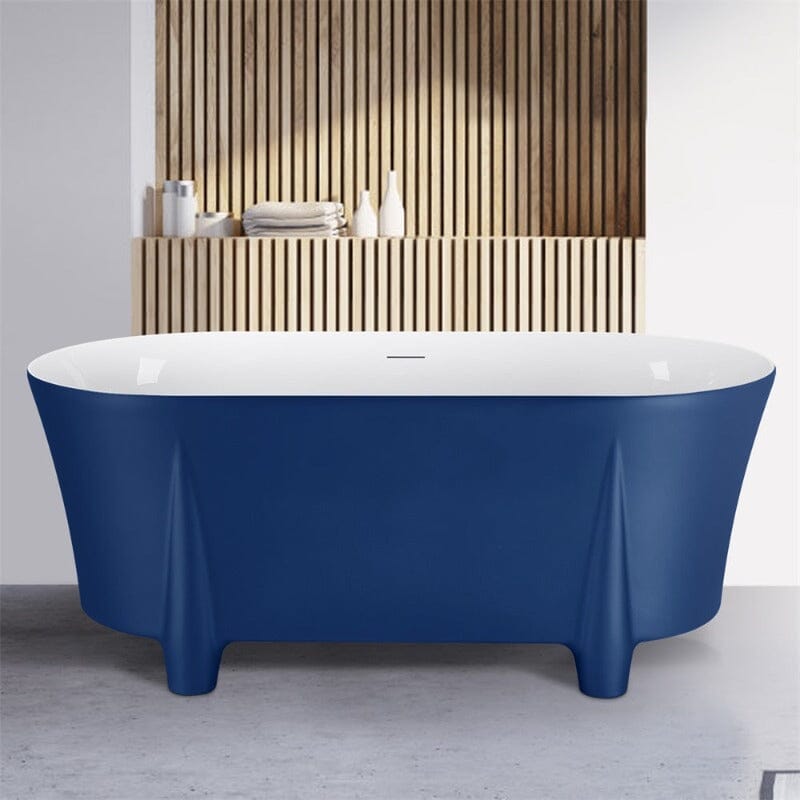 59'' Modern Luxury Freestanding Soaking Bathtub with Feet Acrylic