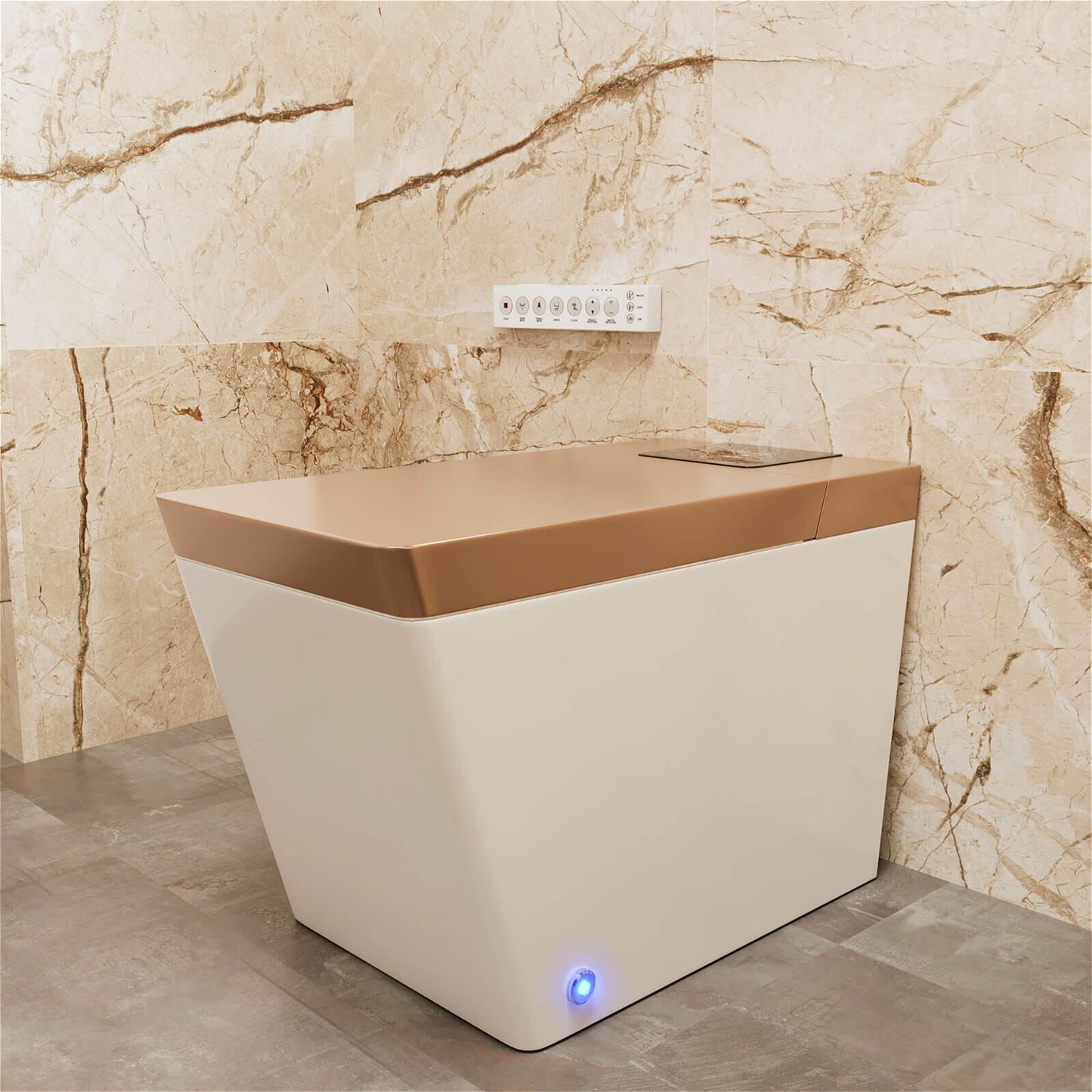 Smart Square One-Piece Floor Toilet with Remote Control and Automatic Cover