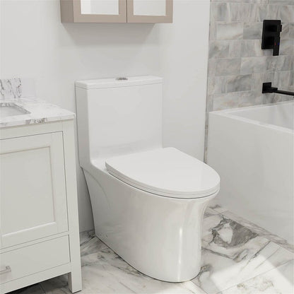 Modern Dual Flush Elongated Standard One Piece Toilet with Comfortable Seat Height