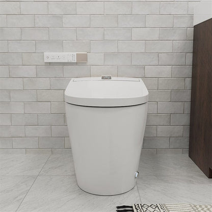 Elongated One-Piece Floor Mounted Smart Toilet with Remote Control and Automatic Cover