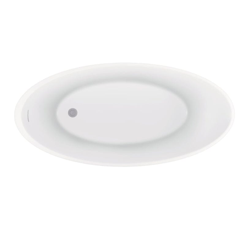 67" Acrylic Oval Modern Freestanding Soaking Bathtub White