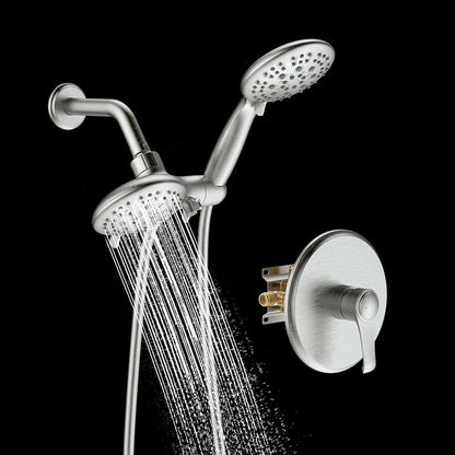 6 Spray Mode Dual Rain & Handheld Shower Heads Combo with Hose