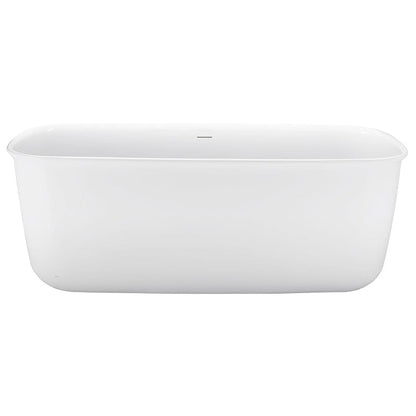 67'' Rounded Rectangle Acrylic Tub Double Ended Freestanding Soaking Bathtub