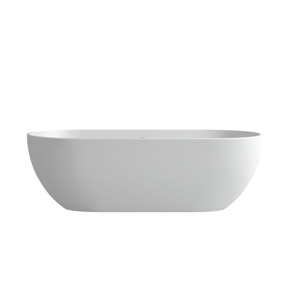 59'' Modern Bathtub Solid Surface Stone Resin Oval-shaped Freestanding Soaking Tub