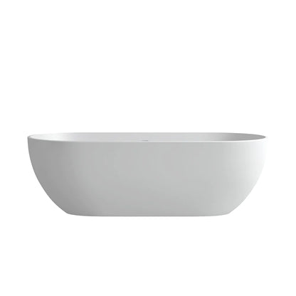 69'' Modern Bathtub Solid Surface Stone Resin Oval-shaped Freestanding Soaking Tub