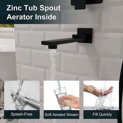 12" Square Shower Set with Hand Shower & Tub Spout Shower Combo Set