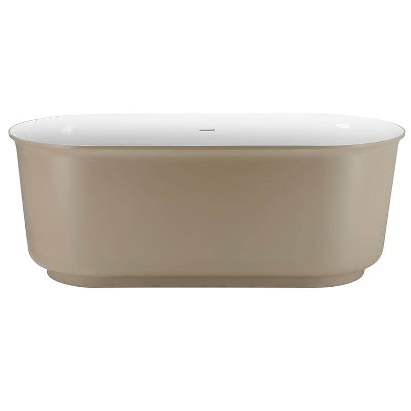 59' Oval Acrylic Bathtub Double Ended Freestanding Soaking Tub