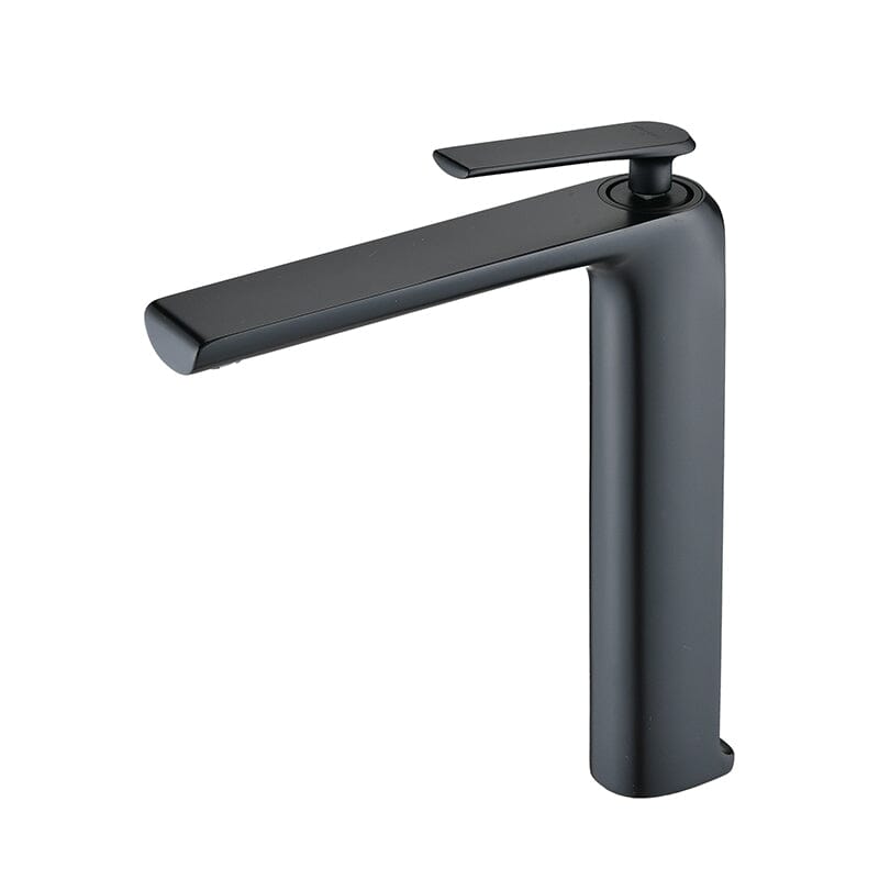 Modern Single Hole Single-Handle Bathroom Sink Faucet in Matte Black