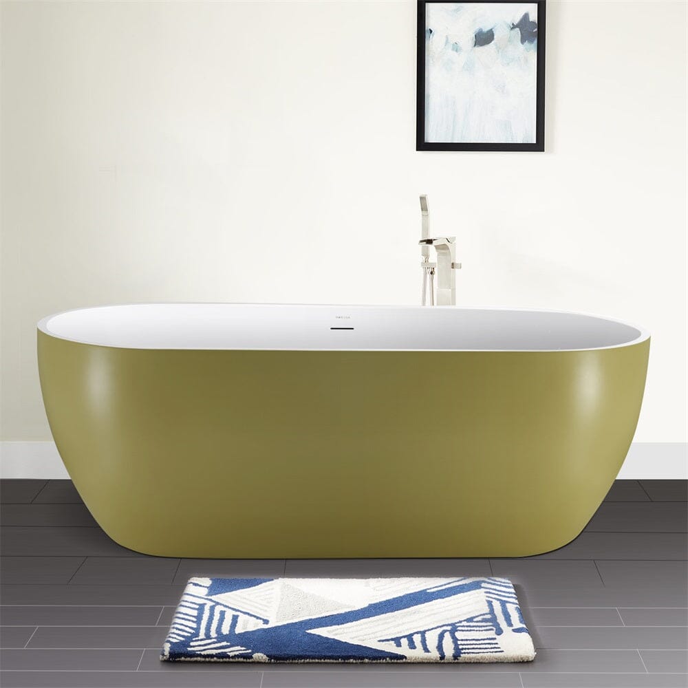 High Capacity 65'' Acrylic Oval Freestanding Soaking Bathtub