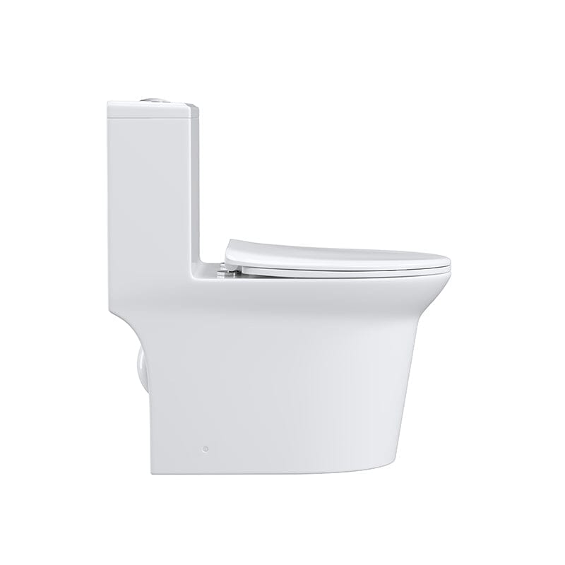 Siphonic Jet Dual Flush Elongated One Piece Toilet with Comfortable Seat Height