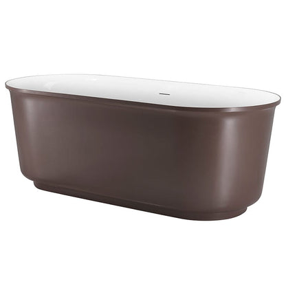 59' Oval Acrylic Bathtub Double Ended Freestanding Soaking Tub